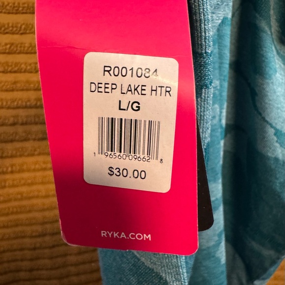 NWT Ryka Women’s Racerback Tank Size Large Teal Abstract Floral Print - Picture 5 of 5